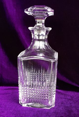 Baccarat Nancy Cut Glass Square Whiskey Decanter 9 3/4 Tall