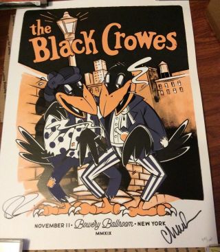 The Black Crowes Signed Bowery Ballroom Nyc Event Poster 11/11 99/100 Robinson