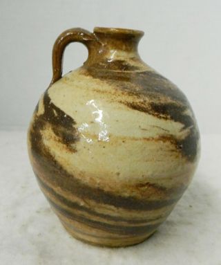 Rare Western Nc Attr.  Propst Pottery Swirl Clay Stoneware Jug,