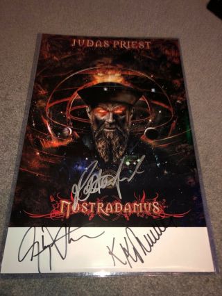 Judas Priest 11x17 Autographed Signed Poster Rob Halford Kk Downing Glenn Tipton