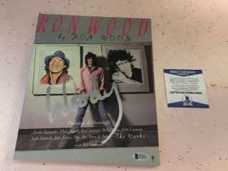 Rolling Stones Ronnie Wood Signed Art Book Beckett Bas