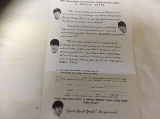 The Beatles & other bands Promotional letter from Sid Berntein Enterprises,  Inc. 5
