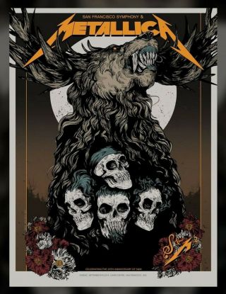 Metallica S&m2 Night2 Poster.  San Francisco Chase Center 9/8/19