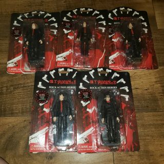 My Chemical Romance Rock Action Figures Rare Hot Topic Exclusive W/prayer Cards