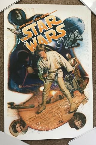 Star Wars 10th Anniversary Signed & Numbered Movie Poster 1987 Drew Struzan Art