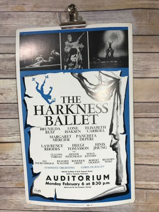 Vintage The Harkness Ballet 1960’s Poster Ephemera Rebekah Harkness