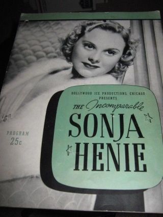 Sonja Henie 1940 Souvenir Program " Hollywood Ice Revue "