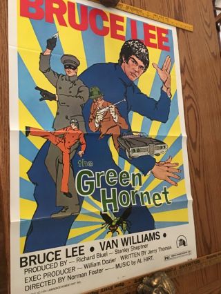Bruce Lee “the Green Hornet” Movie Poster 1974 Folded