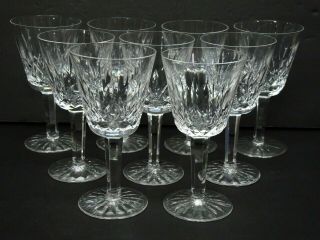 Set Of 10 Waterford Crystal Lismore 5 7/8 " Claret Wine Glasses