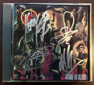 Slayer Reign In Blood Cd Signed Autographed