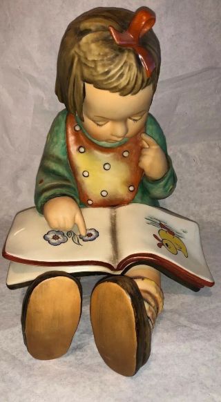 Hummel Goebel Huge 3/iii Bookworm Book Worm Girl With Book Figurine Tmk6