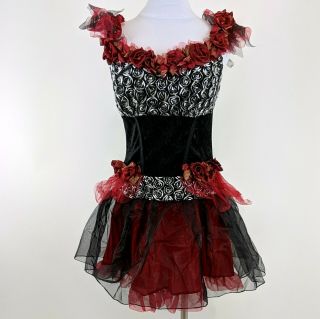 Miranda Lambert Goddessey Black & Red Floral Style Lace Sleeveless Dress Size M