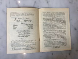 Concepcion Valdes Giuseppe Campora L " Amico Fritz Programa De Opera 27 06 1953
