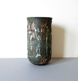 Vintage Mid Century Modern Edna Arnow Chicago Studio Art Pottery Vase,  Signed