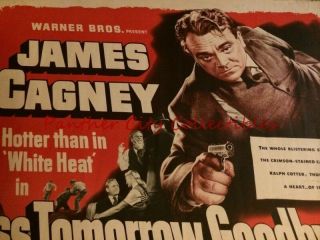 1950 Half Sheet Movie Poster James Cagney Kiss Tomorrow Goodbye 1/2 SH 4