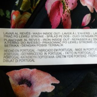 Miranda Lambert ZARA WOMAN Black Floral Print Long Sleeve V Neck Dress Size M 5