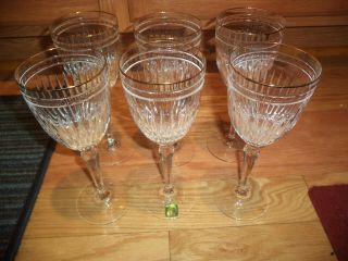 6 Vintage Waterford Marquis Crystal Hanover,  Gold Rim Glasses,  Discontinued