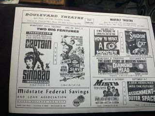 Movie Theatre Flyer “how To Make A Monster “ And Others