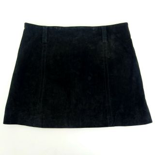 Miranda Lambert ZARA WOMAN Black Leather Side Zip Mini Skirt Size L 2