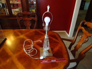 (a) Vtg.  Stunning Rare Waterford Cut Crystal " Tralee " Art Deco 24 " Table Lamp