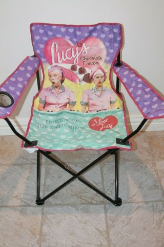 Htf I Love Lucy Canvas Folding Chair Chocolate Factory Job Switching W/ Bag