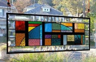 Alive With Color Stained Glass Window Panel (signed And Dated)