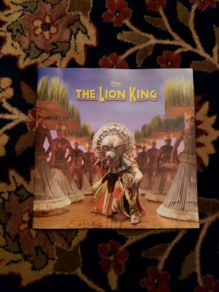 Disney Presents The Lion King Broadway Musical Program Book