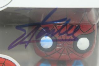 Stan Lee Signed Autographed Spider - Man 03 Funko Pop With B