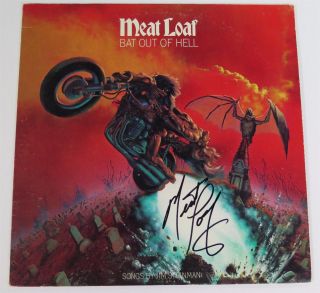 Meatloaf Meat Loaf Signed Autograph " Bat Out Of Hell " Album Vinyl Record Lp