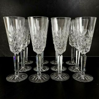 12 Lenox Crystal Charleston Champagne Glass Toasting Flutes Usa Vintage Signed