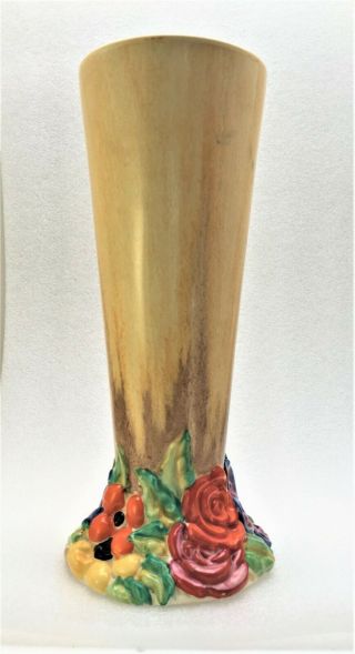 Tall Rare 10 " Clarice Cliff Newport Pottery " Bizarre " Vase - Art Deco - Ca:1930 
