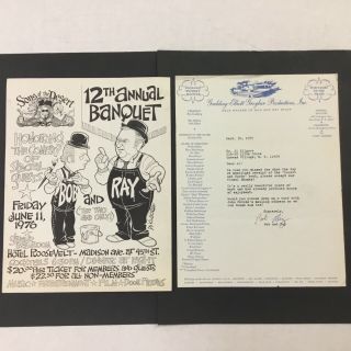 Bob And Ray Signed Letter & “sons Of The Desert” Al Kilgore Banquet Flyer Ak503