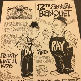 BOB AND RAY SIGNED LETTER & “SONS OF THE DESERT” AL KILGORE BANQUET FLYER AK503 6