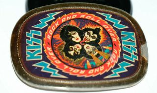 Vintage 1976 Kiss Rock And Roll Over Pacifica Belt Buckle Rare Htf