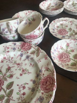 Johnson Brothers 30 Rose Chintz 6 Piece Place Settings For 5 England 9