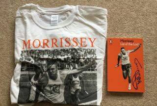 Morrissey Signed List Of The Lost First Edition Mporium Pb Book T - Shirt