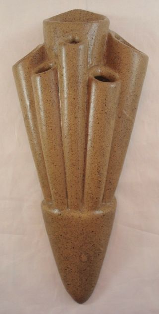 Rare Fulper Pottery Brown Arts & Crafts " Pipes Of Pan " Wall Pocket Shape 488