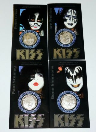 Kiss Band Reunion Tour Liberty Fine Silver Coin Set 1997 Booklet Version