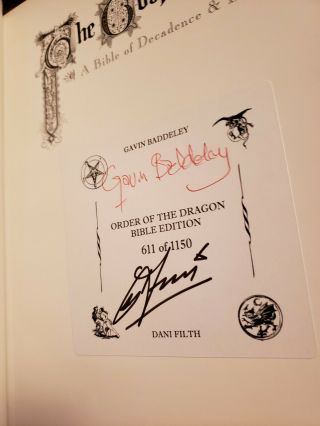 Stored In Package Signed 611 of 1150 Gospel Of Filth By Dani Filth 7