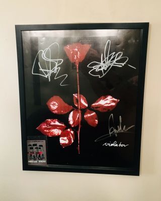 Depeche Mode Signed Violator Poster Framed With Media Pass