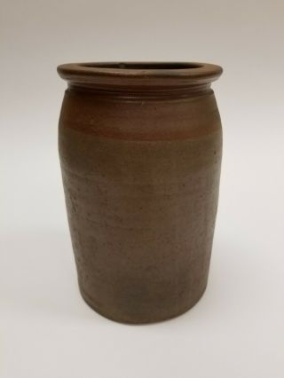 Rare Vtg Antique Upper Alton Illinois Two - Tone Stoneware Crock Jar - 9.  5 " Tall