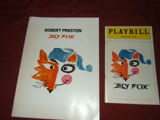 Vintage 1977 Broadway Souvenir Program & Playbill - Sly Fox W/robert Preston