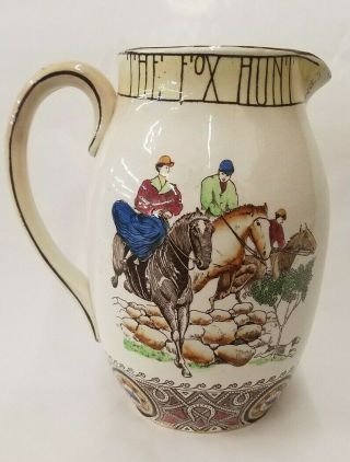 1906 Buffalo Pottery Whirl of Town Fox Hunt - Buffalo Pottery Emerald Deldare 2