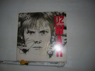 U2 Signed Lp War By The 4 Musicians That Played On The Lp 1983