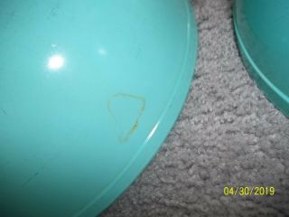 VINTAGE PYREX :: Set of 4 HTF Turquoise Mixing Bowls 401 402 403 404 2