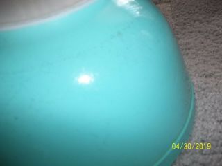 VINTAGE PYREX :: Set of 4 HTF Turquoise Mixing Bowls 401 402 403 404 3