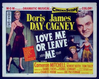 Love Me Or Leave Me Doris Day James Cagney Half Sheet Style A 1955