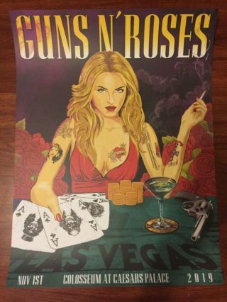 Guns N Roses Las Vegas Caesars Colosseum Event Poster 11/1 Numbered 176/200
