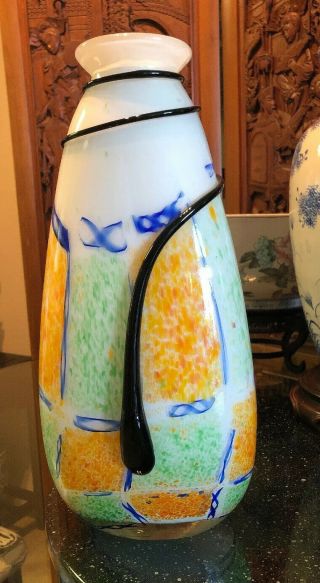 Large Vintage Italian Murano Art Glass Vase 4lbs 6oz Mid Century