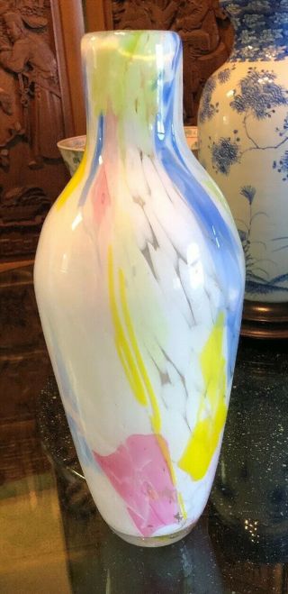 Rare Large Vintage Italian Murano Art Glass Vase 5lbs 9oz Mid Century